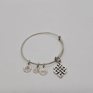 Alex and Ani endless knot sterling silver charm bangle bracelet